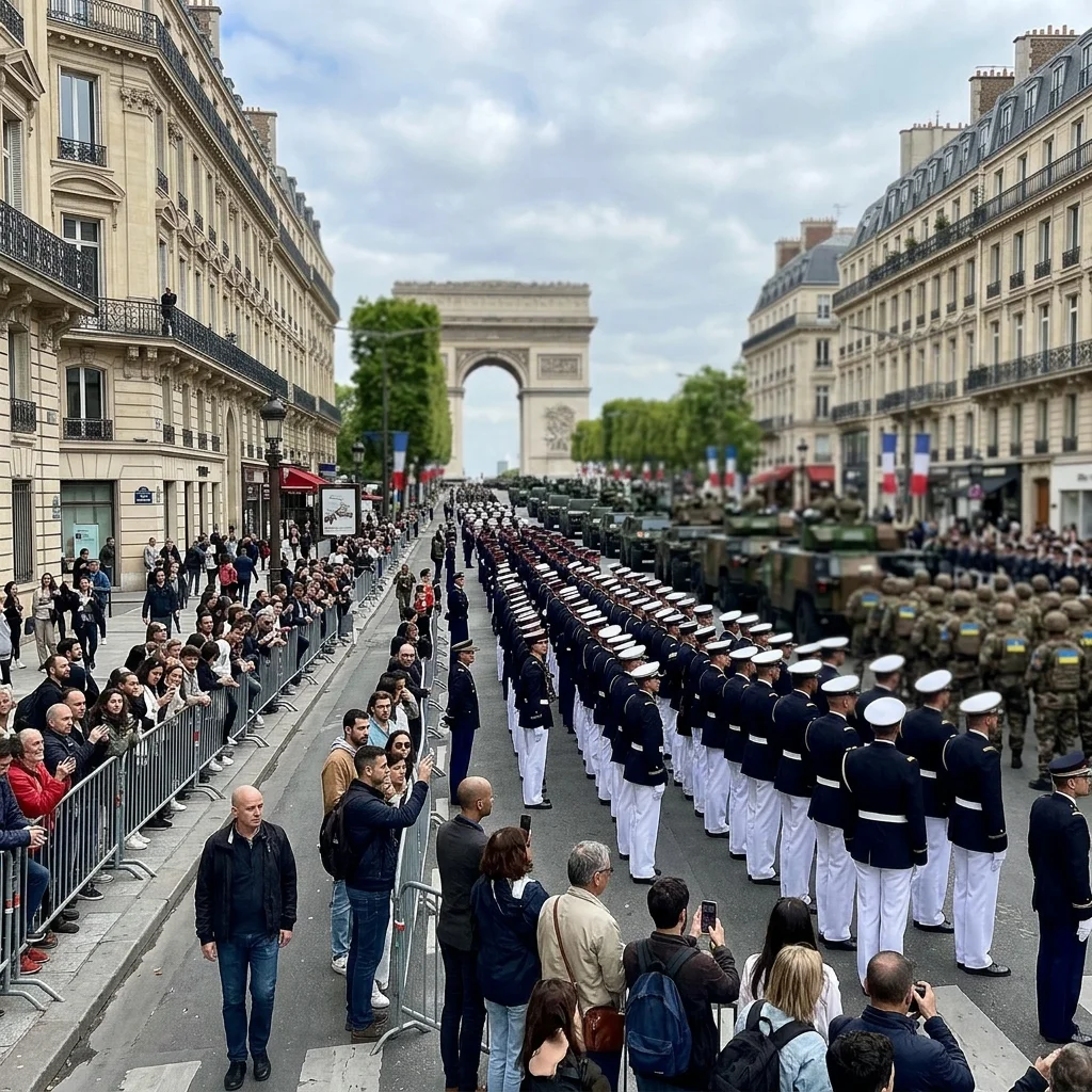 10 000 soldats ukrainiens et une armée européenne défilent sur les Champs le 14 Juillet