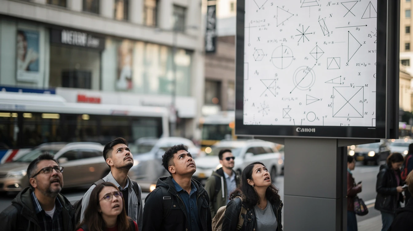 Des panneaux pub deviennent des fiches de maths, le pays frôle la panique
