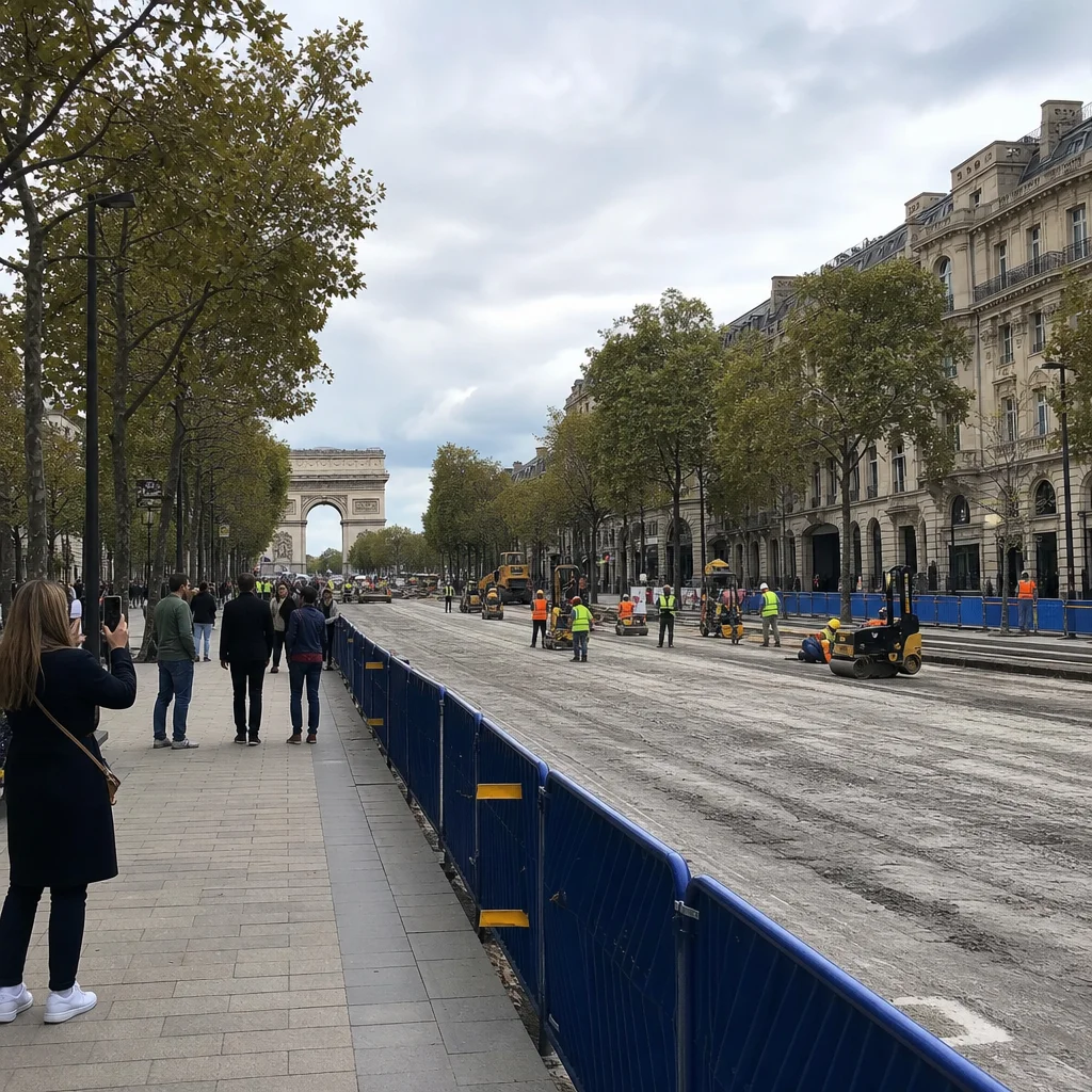 Hidalgo fait repeindre les Champs-Élysées en bleu pour un tournage secret