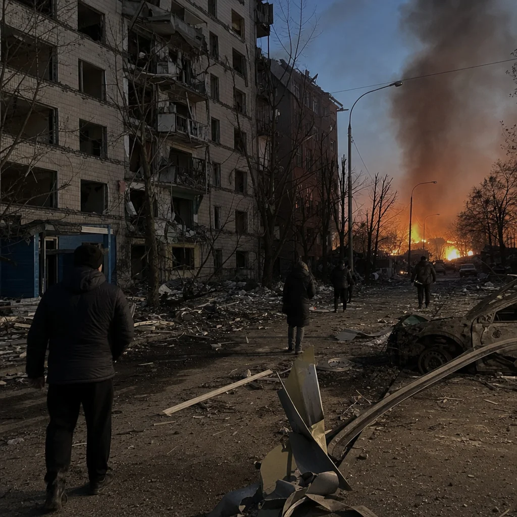 Kyiv rasée par des missiles russes Oreshnik flambant neufs