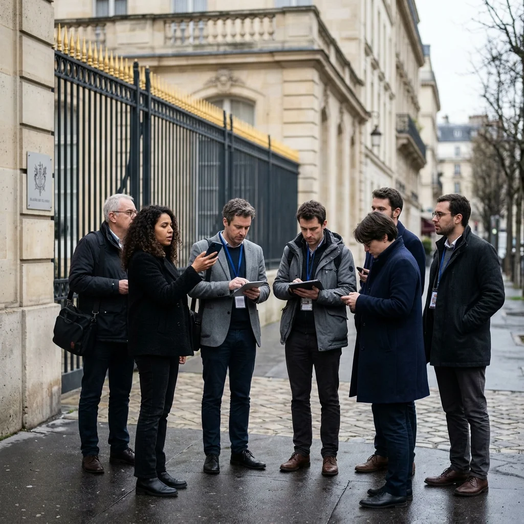 Les journalistes français lisent les prompteurs de l'Élysée en direct