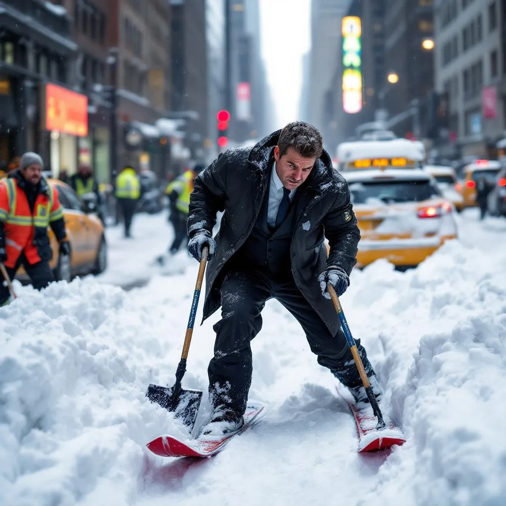 New York sous la neige : l’Occident découvre l’hiver, panique générale