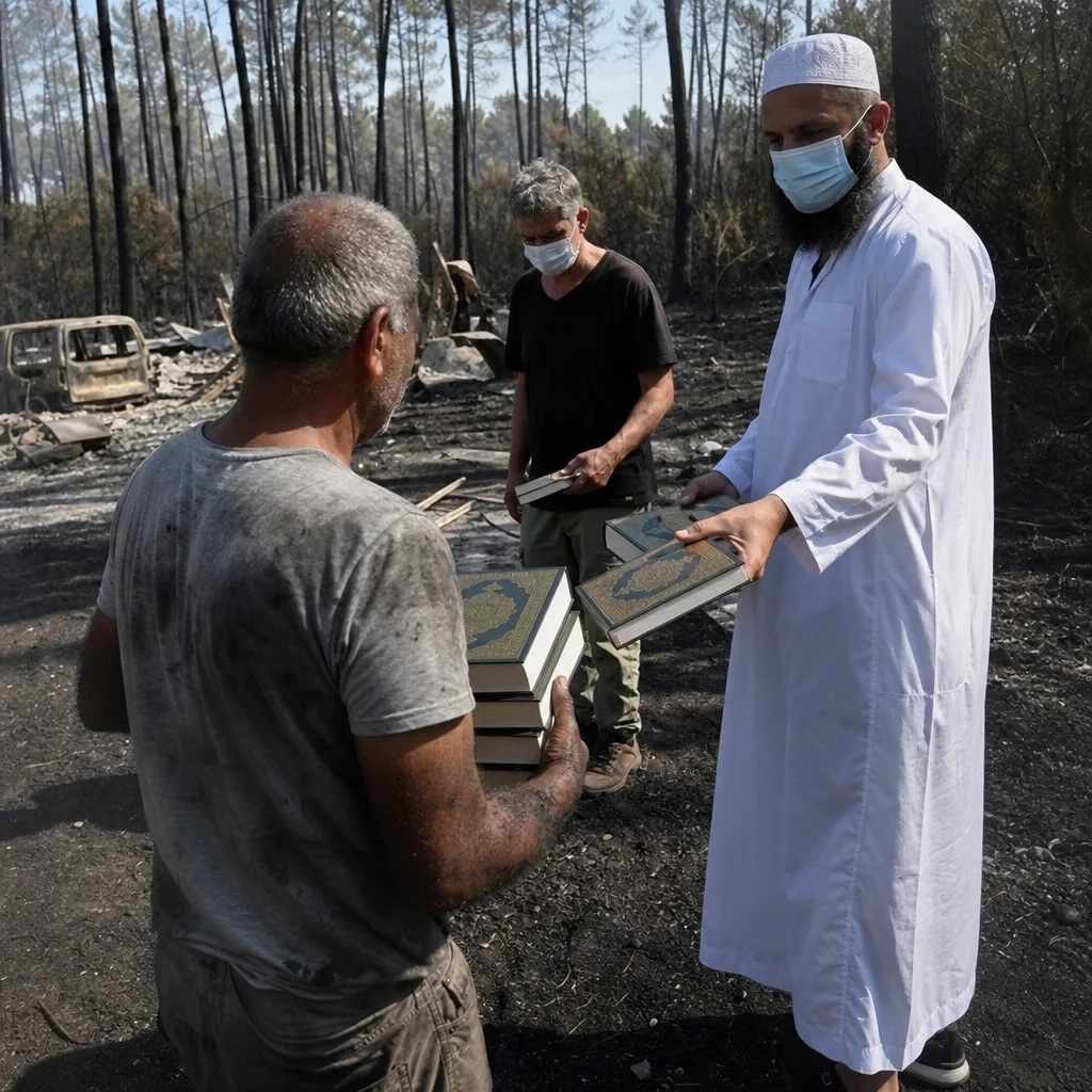 Un imam offre des Corans aux sinistrés des feux en Gironde, la laïcité en flammes
